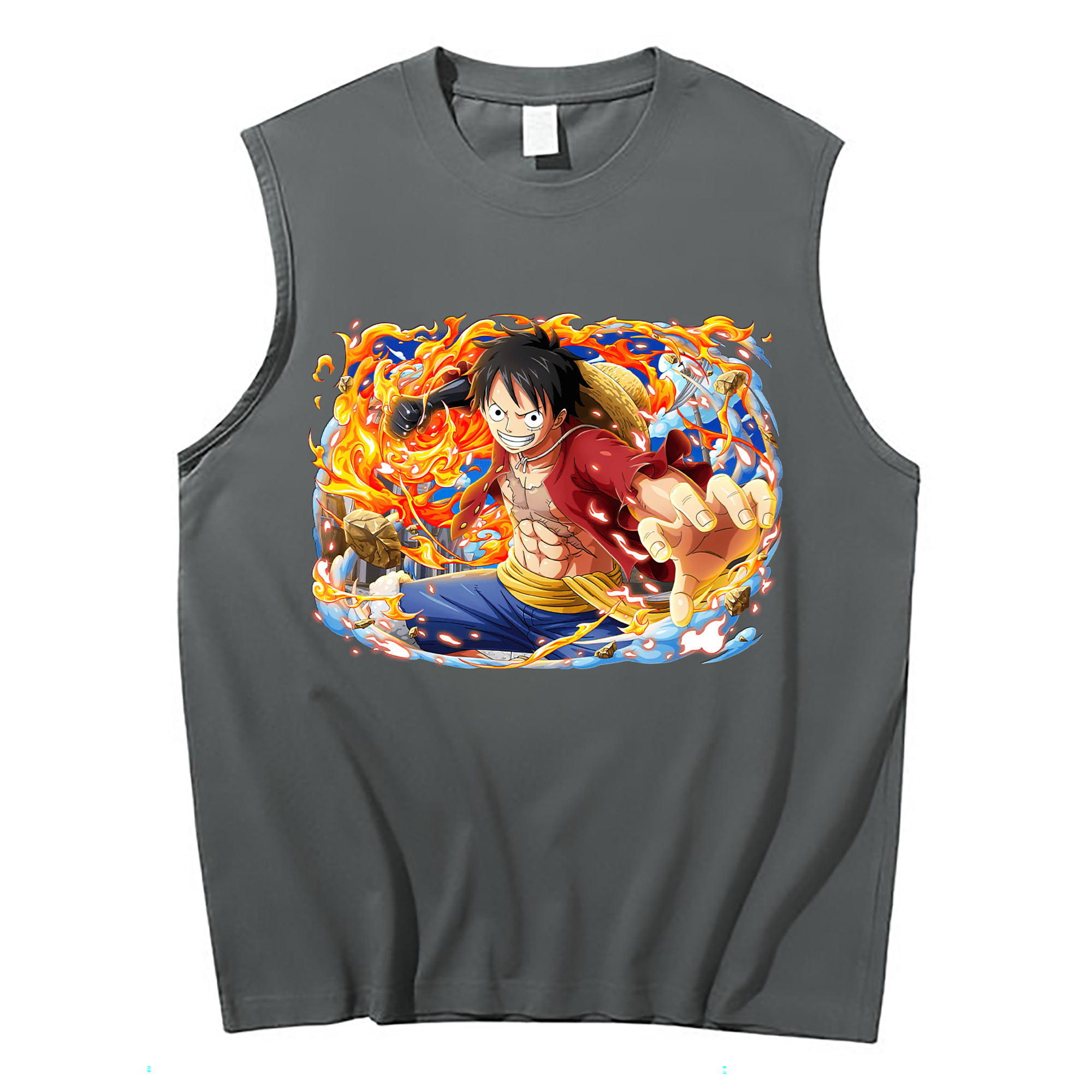ワンピース モンキー・D・ルフィ ONE PIECE Monkey D. Luffy コットン100％タンクトップ（フロントプリント）